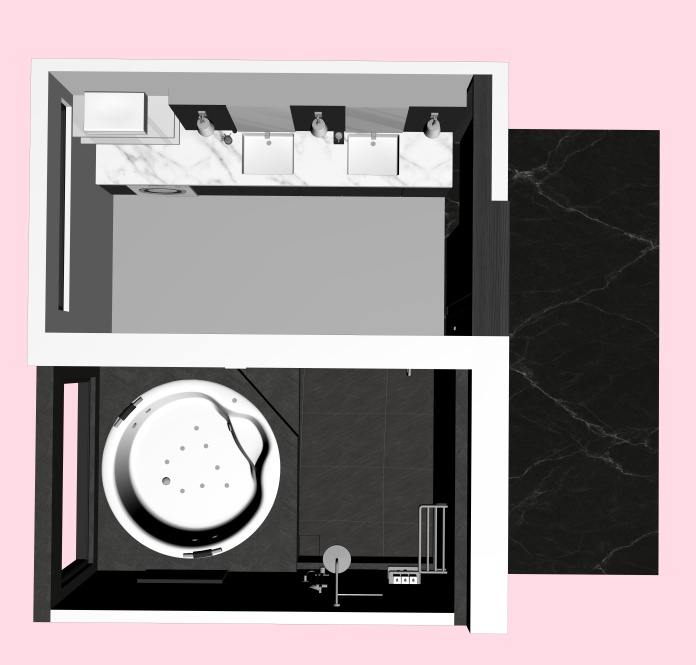 御曹司の浴室&洗面所(CLIP STUDIO用3D素材)