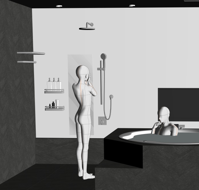 御曹司の浴室&洗面所(CLIP STUDIO用3D素材)