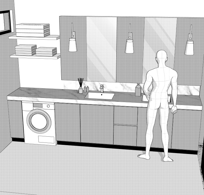 御曹司の浴室&洗面所(CLIP STUDIO用3D素材)