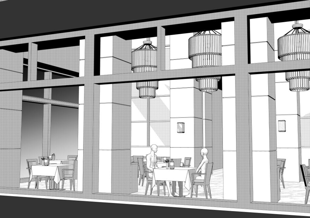 御曹司行きつけのレストラン1(CLIP STUDIO用3D素材)