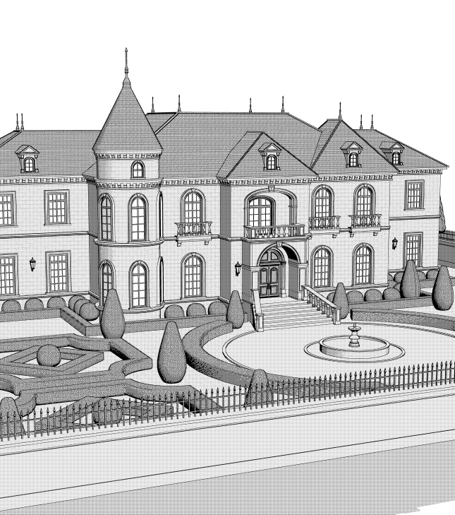 貴族のお屋敷01(CLIP STUDIO用3D素材)