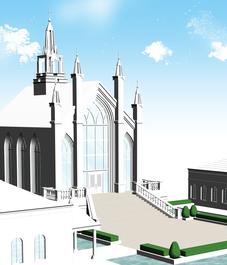 結婚式場(CLIP STUDIO用3D素材)