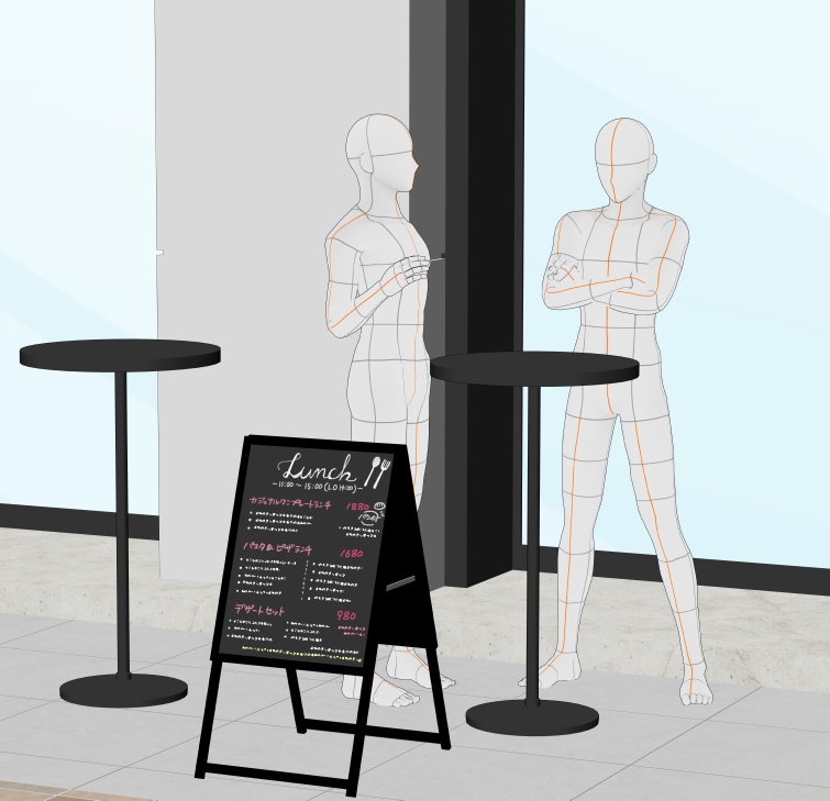 ビル1階のカフェ(外観)