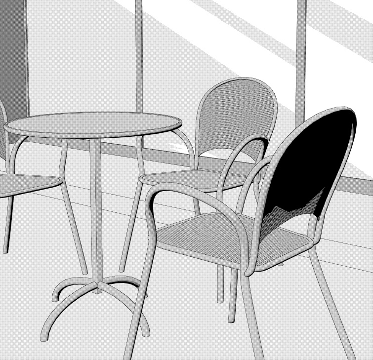 ビル1階のカフェ(外観)