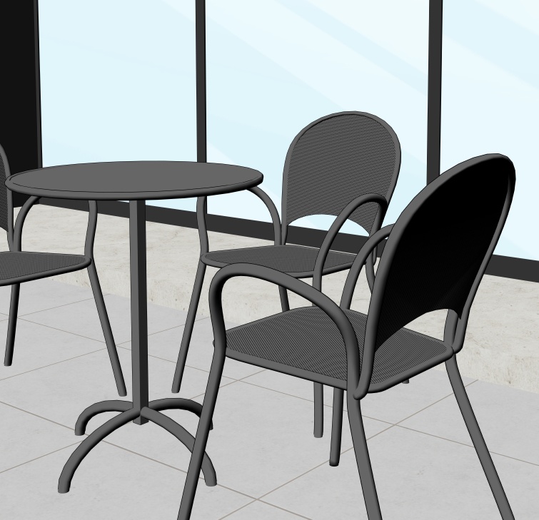 ビル1階のカフェ(外観)