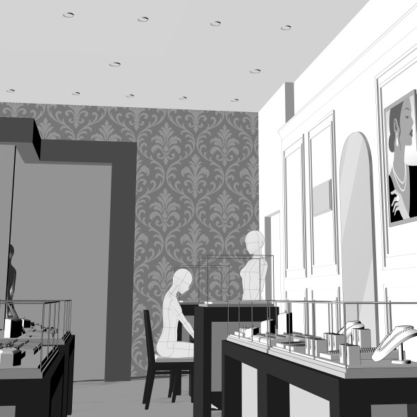 ジュエリーショップテナント(CLIP STUDIO用3D素材)