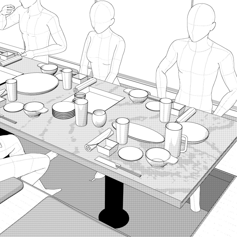 居酒屋個室宴会セット(CLIP STUDIO用3D素材)