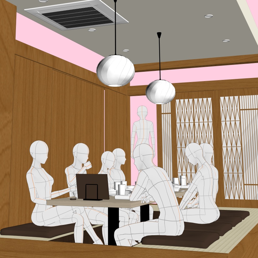 居酒屋個室宴会セット(CLIP STUDIO用3D素材)