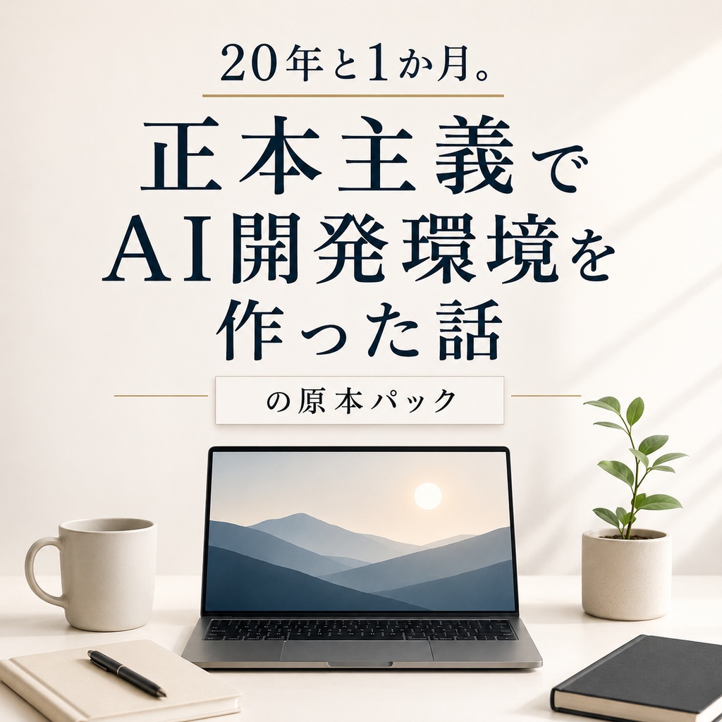 20年と1か月。正本主義でAI開発環境を作った話【原本パック】