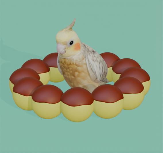 【３Dモデル】オカメドーナッツ