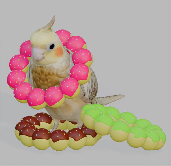 【3Dモデル】オカメドーナッツまみれ