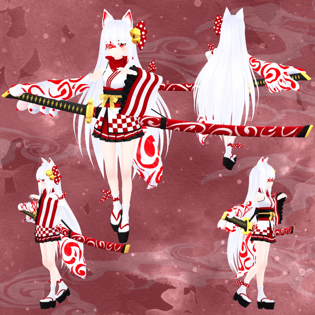 VRChat向け3Dモデル「白神鈴」