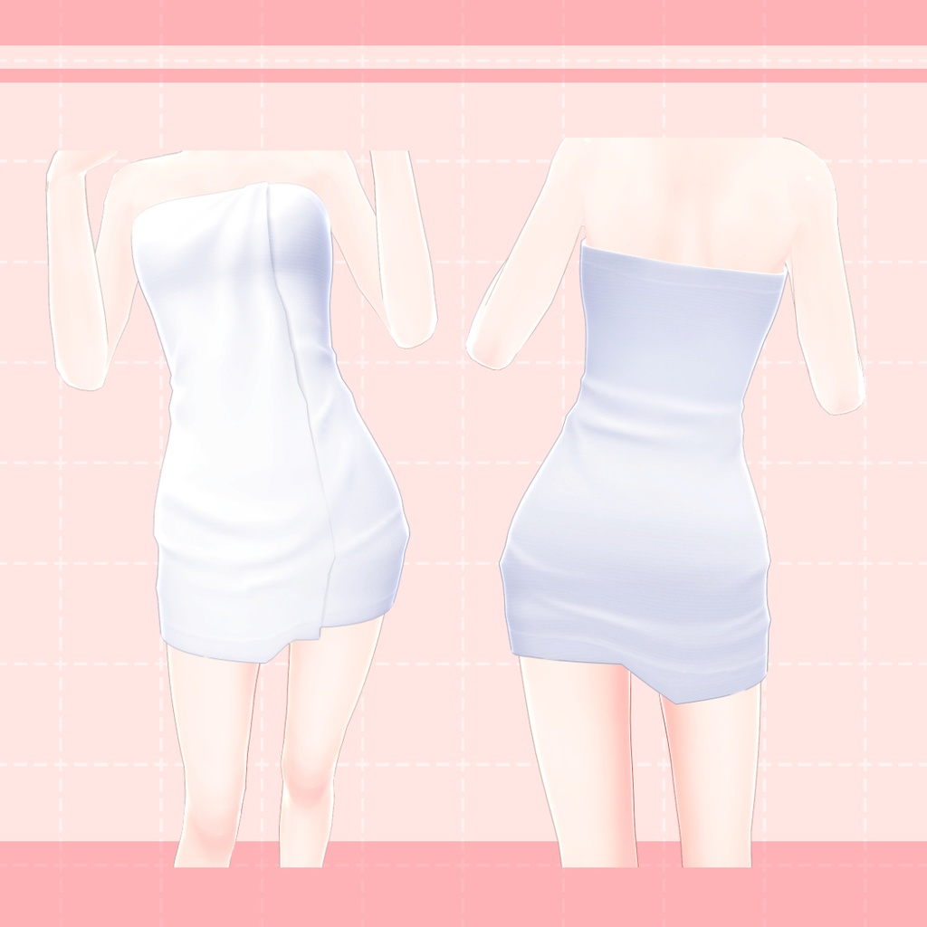【白星アバター向け着せ替え衣装】バスタオル(VRChat用)