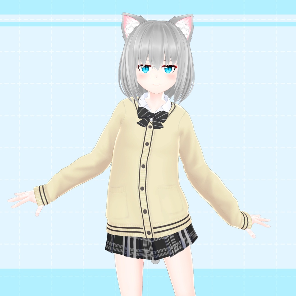 【白星アバター向け】スクール カーディガン(VRChat用)
