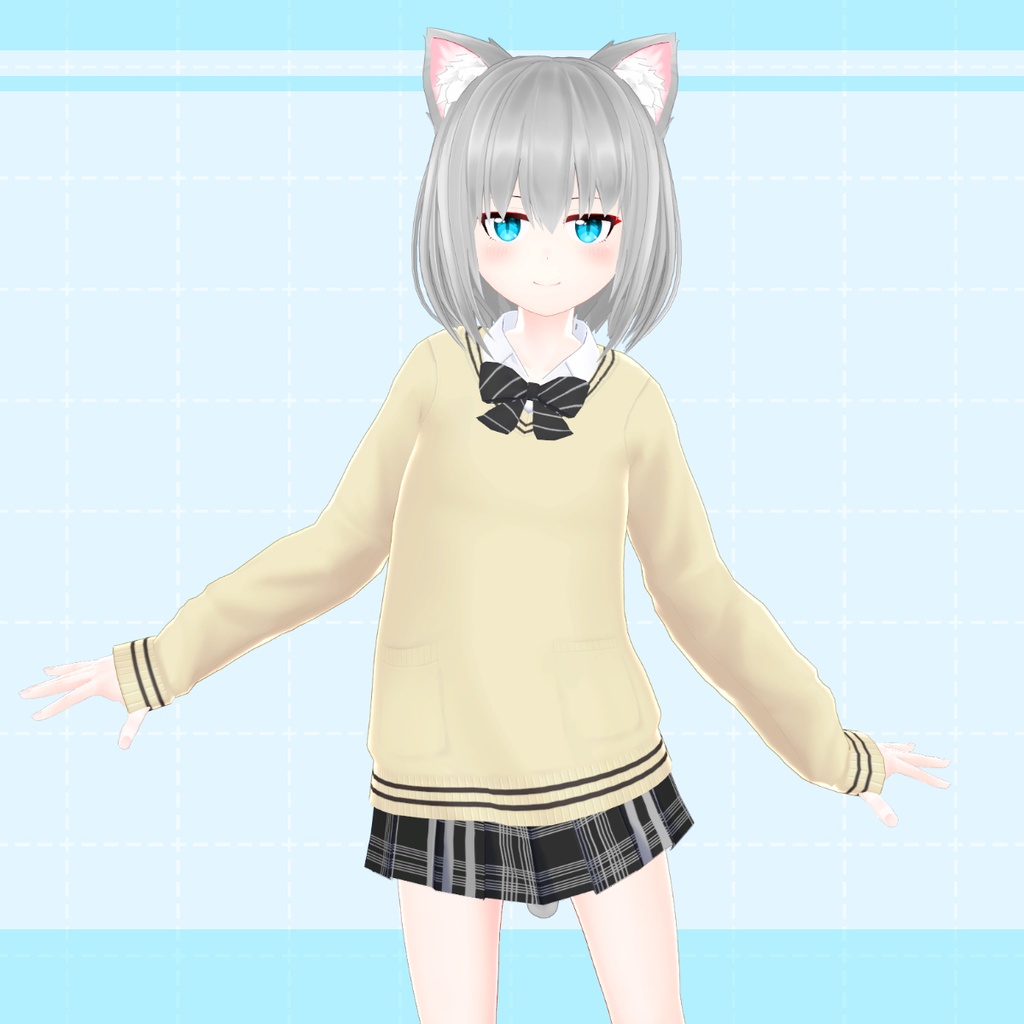 【白星アバター向け】スクール カーディガン(VRChat用)