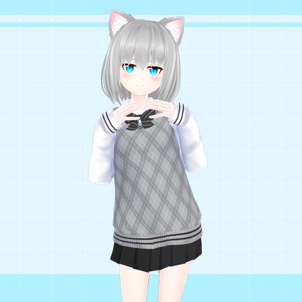 【白星アバター向け】スクール カーディガン(VRChat用)