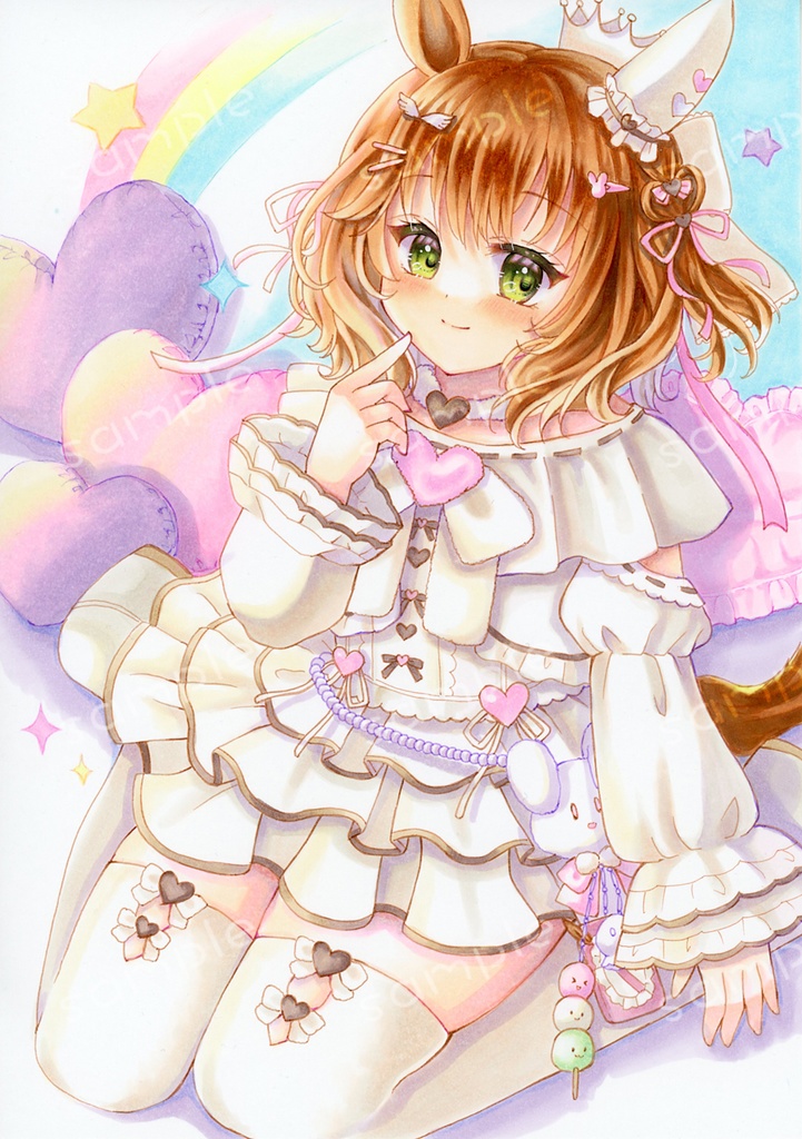 手描きイラスト ウマ娘 アストンマーチャン バレンタインマーチャン