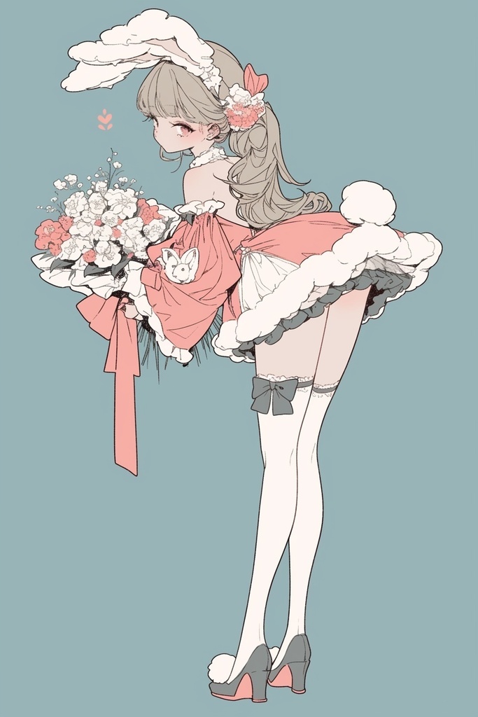 #07 うさ耳と花束