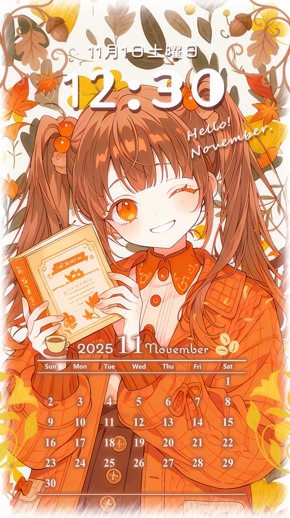 ✦11月用✦【カレンダー付き!待ち受け素材】秋深まる10点セット *+【 Vtuber/配信者向け 】