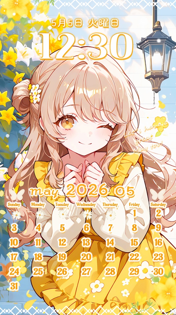 ✦5月用✦【カレンダー付き!待ち受け素材】初夏キラめく✧21点セット *+【 Vtuber/配信者向け 】