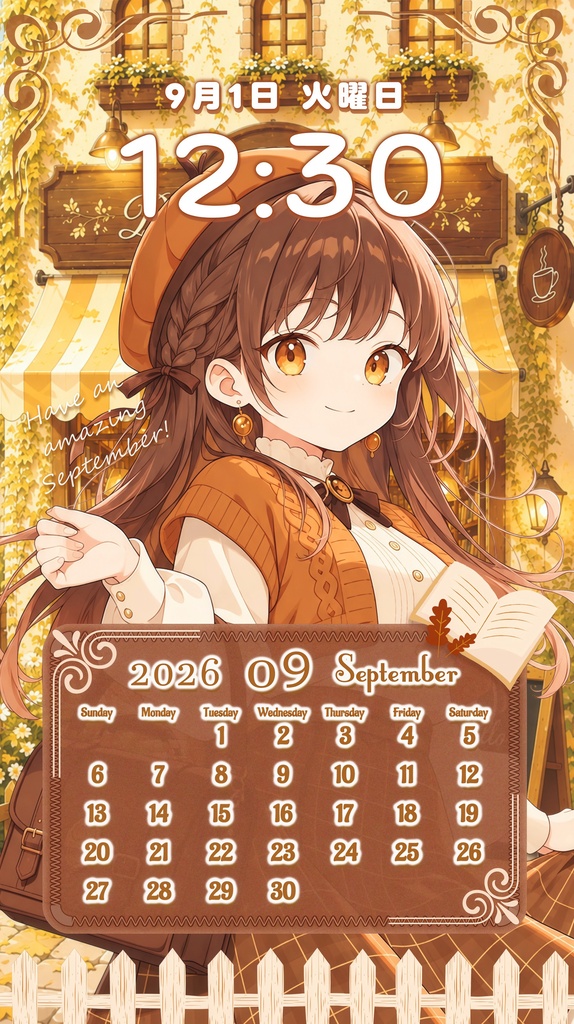 ✦9月用✦【カレンダー付き!待ち受け素材】秋の始まり✧19点セット *+【 Vtuber/配信者向け 】