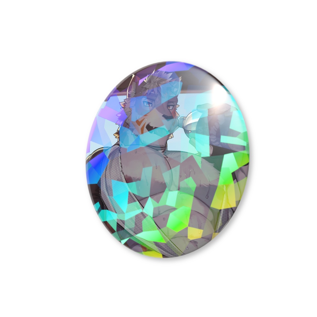 【Zwift配信100回記念】ホログラム缶バッジ(タイプC)