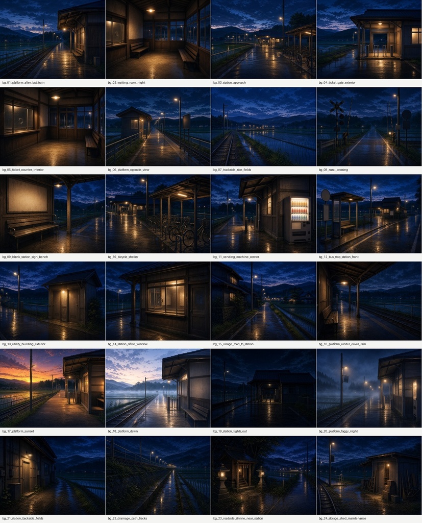 ローカル駅ホラー背景24点セット TRPG/マダミス/配信用
