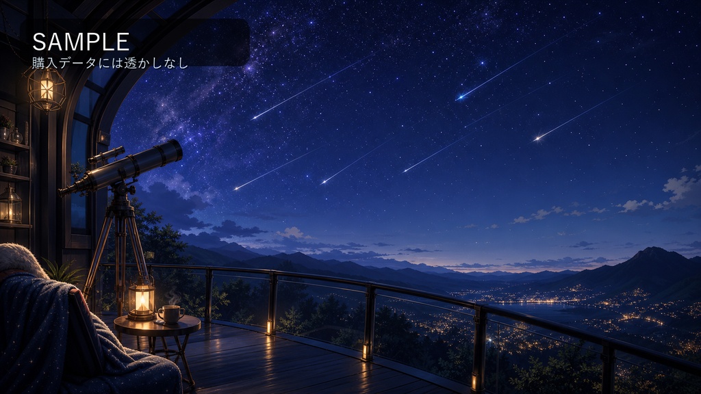 【商用利用可】星空観測ドーム|夜活・雑談配信用PNG背景