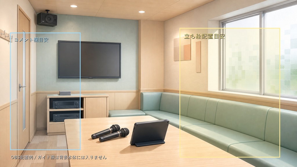 【無料お試し版あり/商用利用可】夜のカラオケボックス個室|歌枠・雑談配信用PNG背景