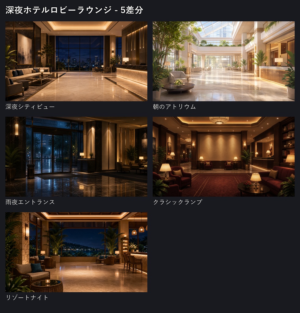 【無料お試し版あり/商用利用可】深夜ホテルロビーラウンジ|雑談・作業配信用PNG背景