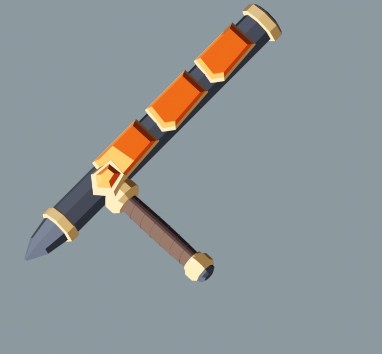 【無料】トゥーン武器3点お試し|GLB・FBX・Blender EEVEE
