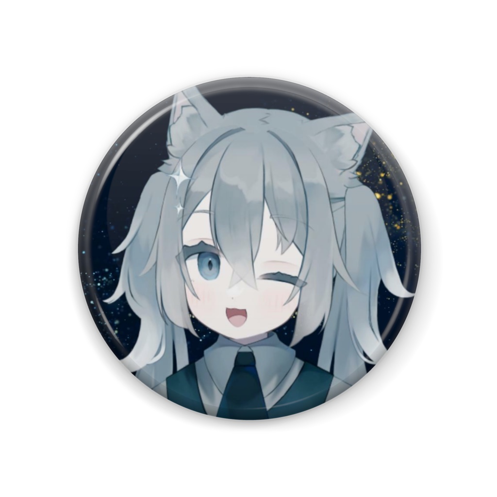 にゃんころもち(ツインテ)　缶バッジ