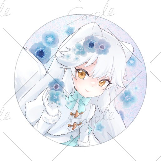 【goods】ホッキョクギツネちゃんのオーロララメ缶バッジ