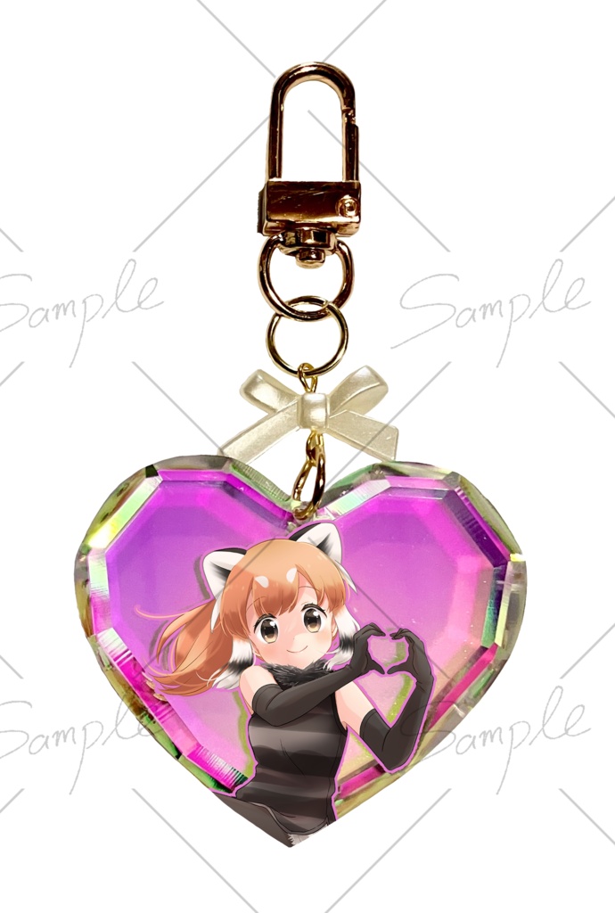 【goods】レッサーパンダハートジュエルカットアクキー