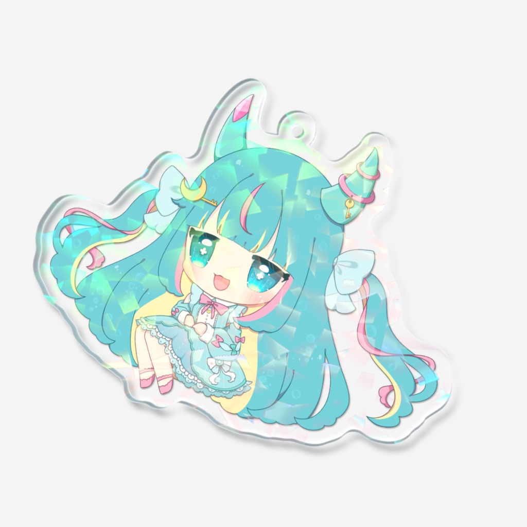 鍵月ツノ-ホログラムアクリルキーホルダー①