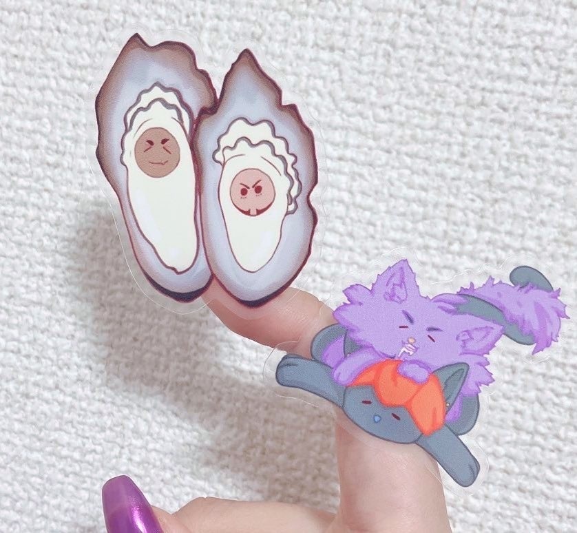 食べ物・にゃんこ詰め合わせクリアハーフカットシール