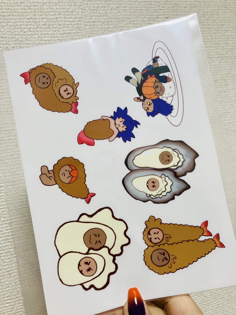 食べ物・にゃんこ詰め合わせクリアハーフカットシール