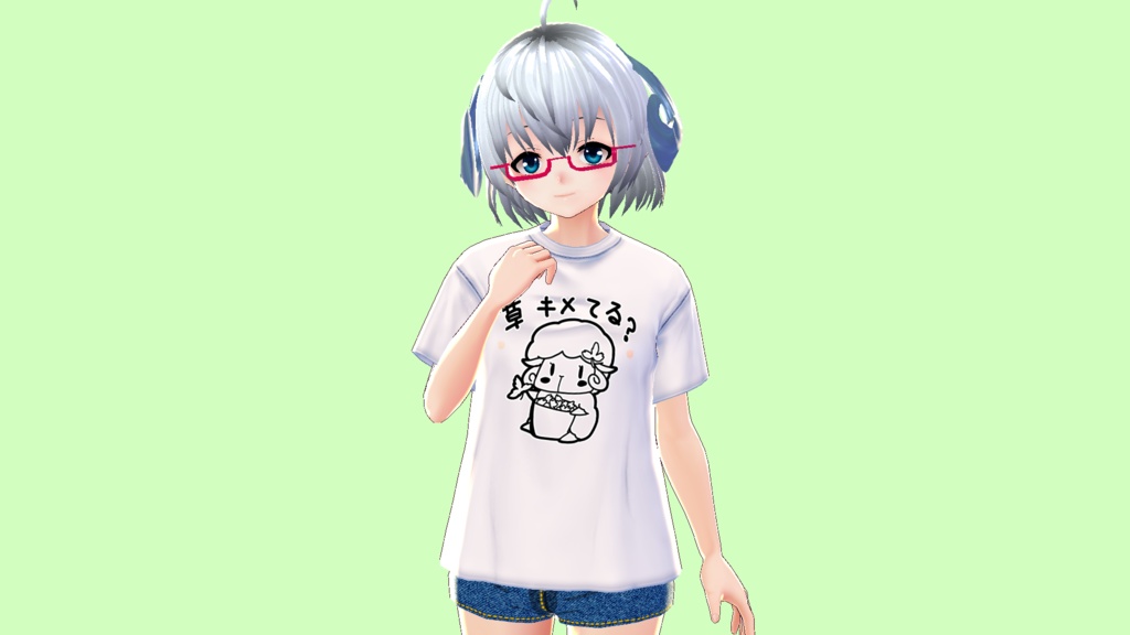 【VRoid用】「草キメてる？」TシャツVRoidStudio用テクスチャ