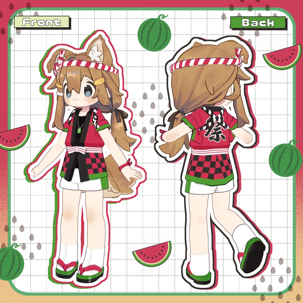 スイカはっぴ【まめふれんず対応】