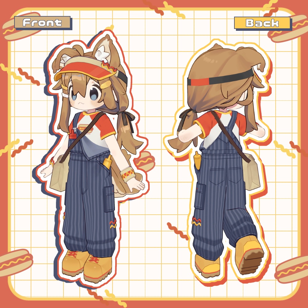 【まめふれ対応】ホットドッグオーバーオール / Hot Dog Overall【Mamehinata/Kipfel】
