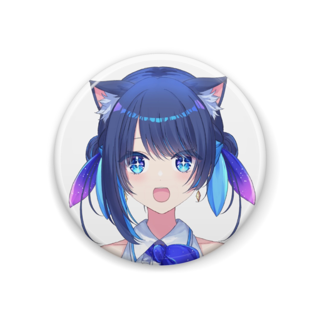 缶バッジ「汐張神奈(バーチャルのすがた)ver.2-ねこキラキラ」