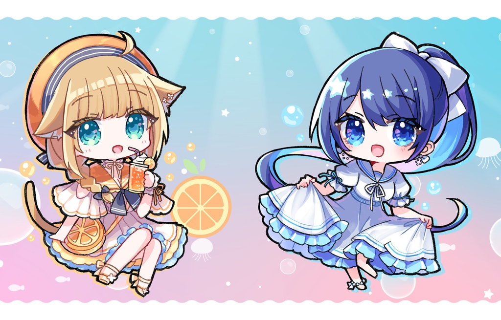 アクリルキーホルダー「蜜柑色」「夏色」