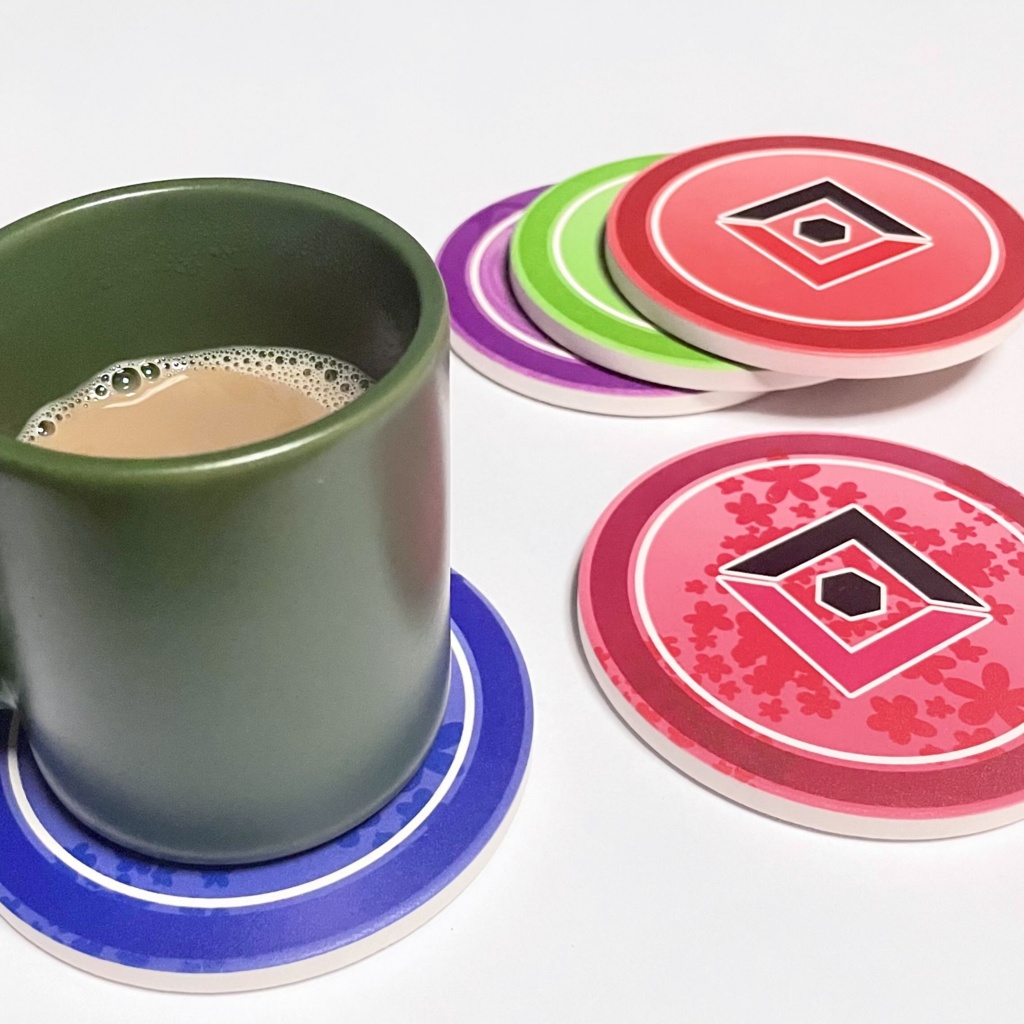 【遠い星の最期の記録-喫茶録堂-】カラーロゴコースター