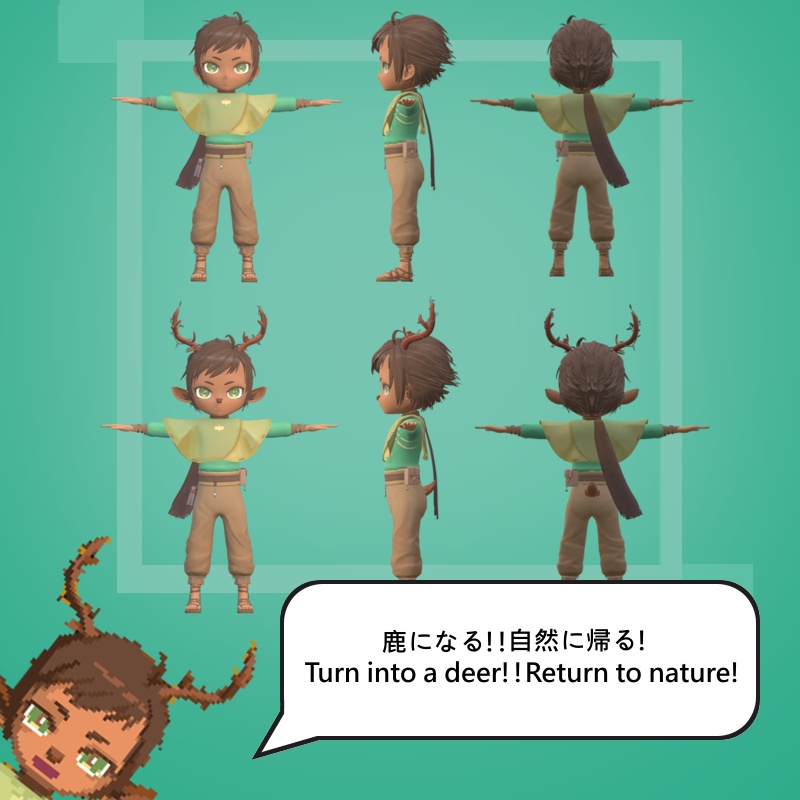 Deersama 3D character