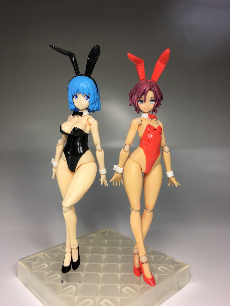 可動 細身バニーガール素体(褐色)