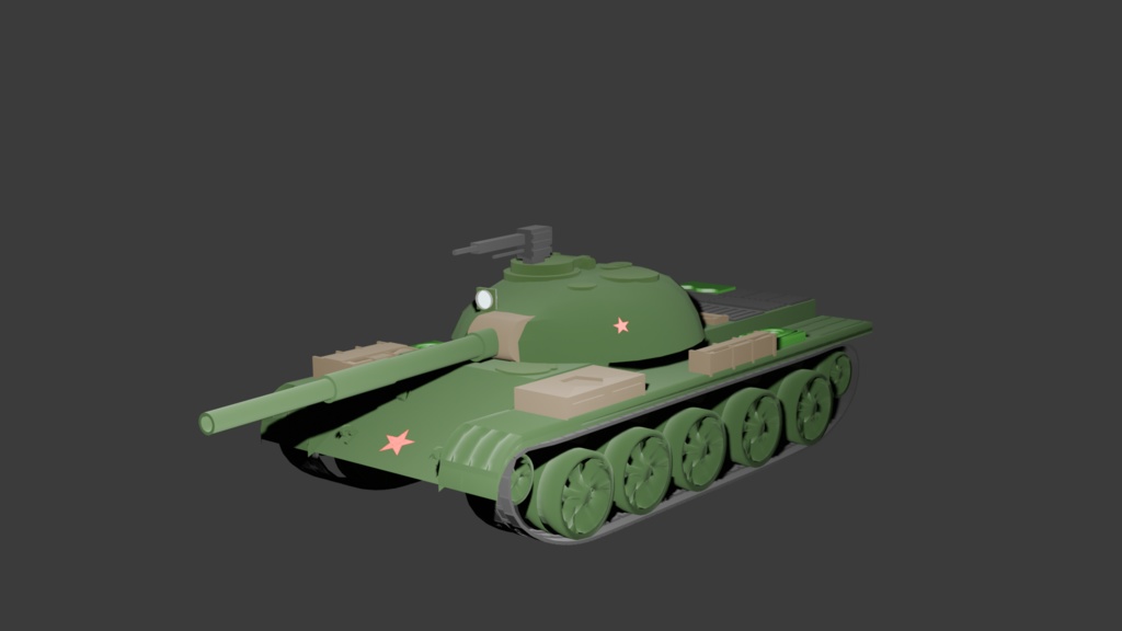 ３Dモデル　ロシア軍主力戦車　T-62