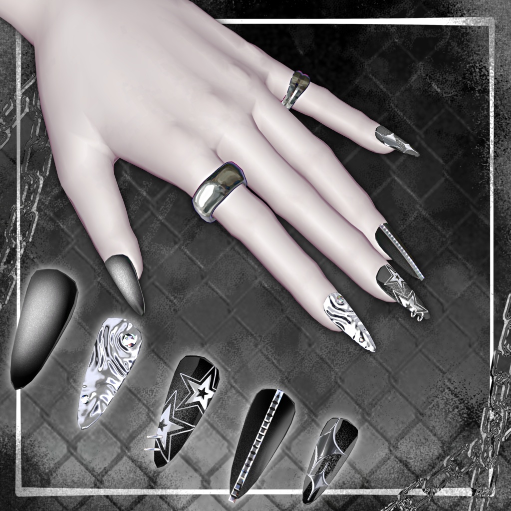 【4アバター対応】Y2KMEN'S NAIL