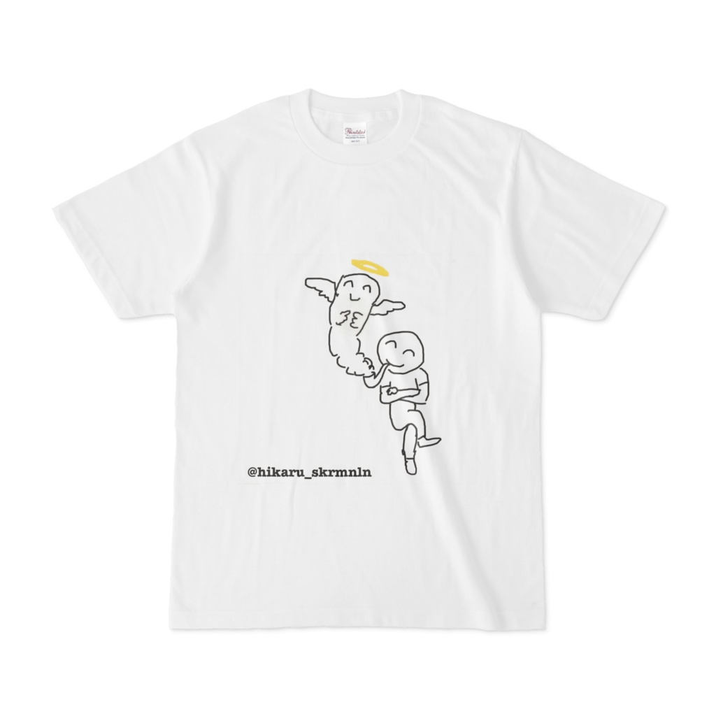 喫煙しながら尊死してる人Tシャツ(IDあり)