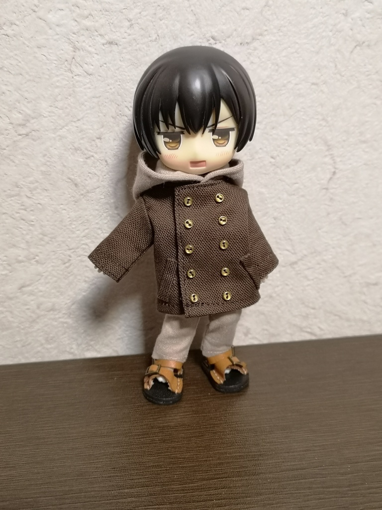 フードジャケット★茶色×ベージュ