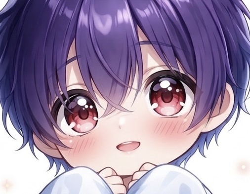 【構ってシリーズ】オリジナルちびキャラ男の子💜ステッカー4枚+ランダムチェキ付✨おまけあり